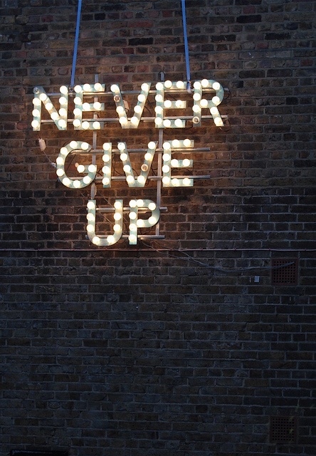never give up